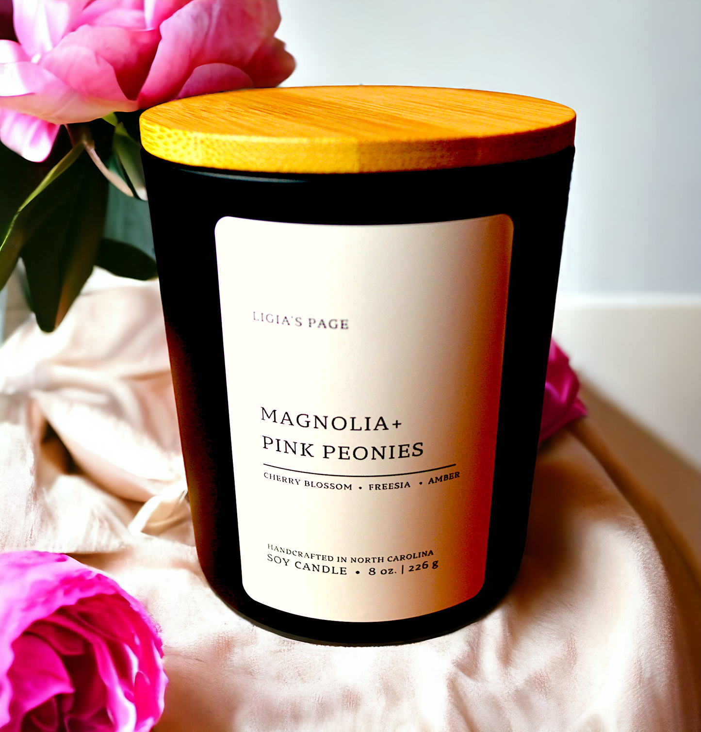 Magnolia and Pink Peonies Candle